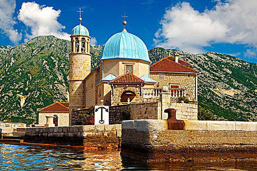 圣母大教堂,石头,小岛,湾,黑山,欧洲