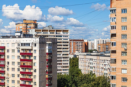 公寓,房子,莫斯科,城市,晴天