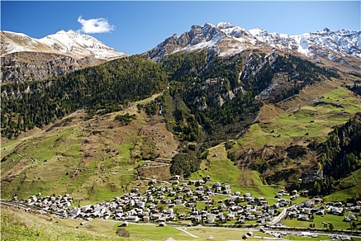 乡村,瑞士,阿尔卑斯山,风景