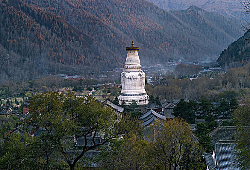 五台山地标建筑塔院寺白塔