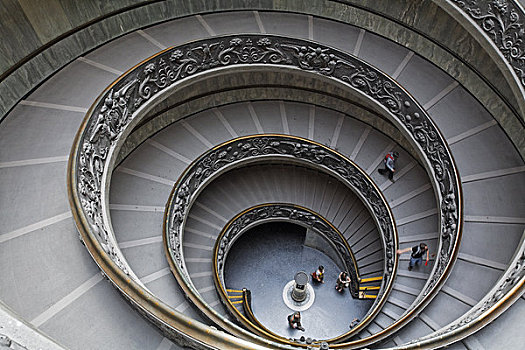 楼梯,梵蒂冈博物馆,梵蒂冈城,罗马,意大利