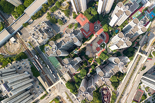 俯视,香港,城市,地区