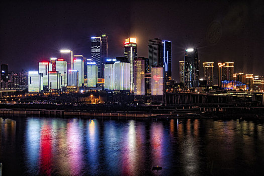 夜景,重慶,城市,四川,中國
