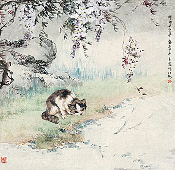 國畫人物花鳥動物植物山