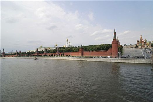 莫斯科,克里姆林宫,远眺,瓦西里升天大教堂,红场,花园,俄罗斯