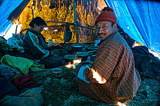 土著,游牧,帐蓬,不丹,亚洲