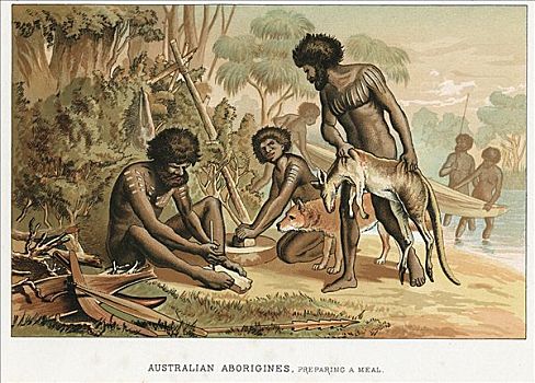 澳大利亚人,土著,备餐,动物,艺术家,未知