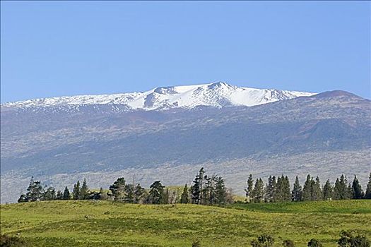 夏威夷,夏威夷大岛,积雪,莫纳克亚,马鞍,道路