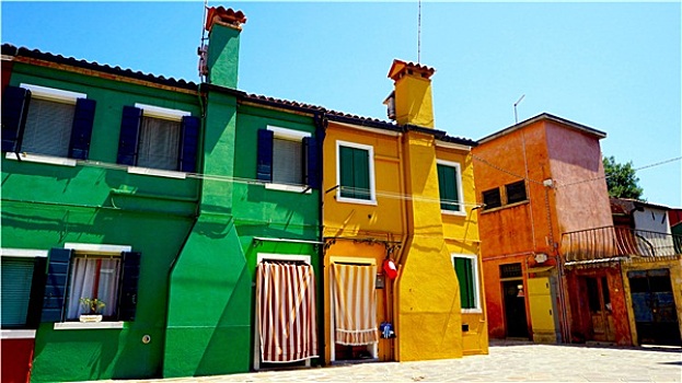 彩色,房子,建筑