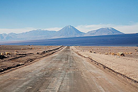 火山,风景,公路,佩特罗,阿塔卡马沙漠,安托法加斯塔大区,智利