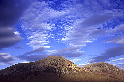 苏格兰,斯凯岛,山,怪异,云
