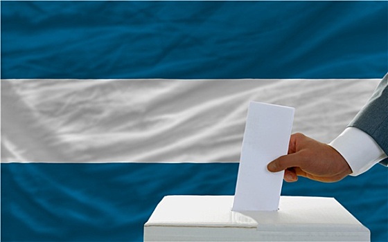 男人,投票,选举,萨尔瓦多,正面,旗帜