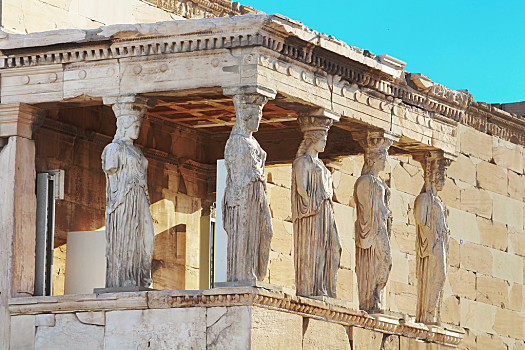 门廊,女像柱,伊瑞克提翁神庙,雅典