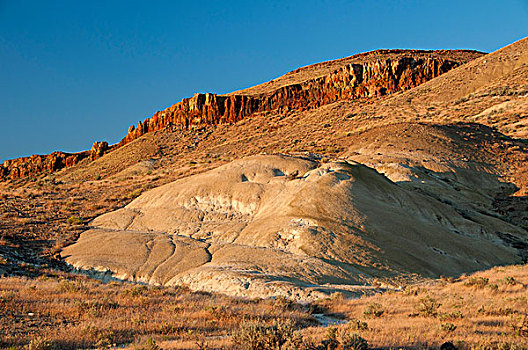 粘土,岩层,约翰时代化石床国家纪念公园,俄勒冈,美国