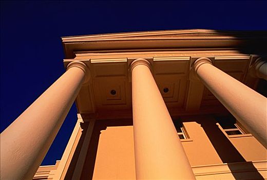 多利安式,柱子,山形墙,最高法院,塔拉哈西,佛罗里达,美国