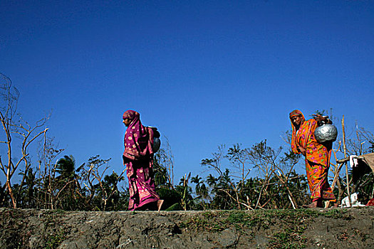 气旋,淡水,活力,必需品,幸存者,库尔纳市,孟加拉,十一月,2007年