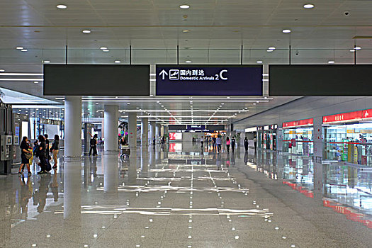 国际机场候机楼,走廊,上海,浦东,建筑内部