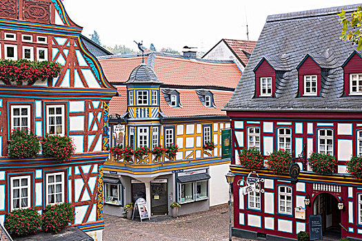 半木结构房屋,排列,德国