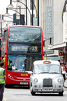 双层巴士,巴士,牛津,街道,伦敦,英格兰,英国,欧洲