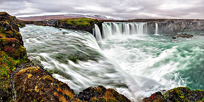 冰岛,神灵瀑布,景色,瀑布,画廊,大幅,尺寸