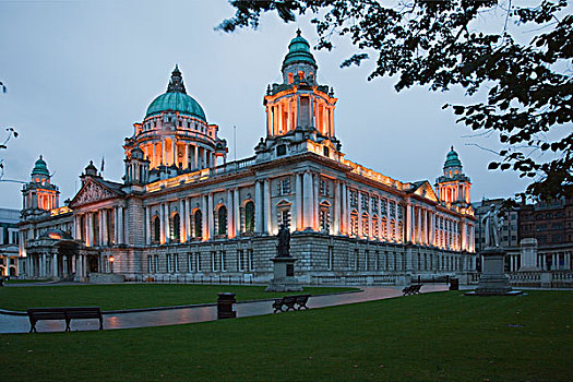 市政厅,光亮,贝尔法斯特,安特里姆郡,爱尔兰