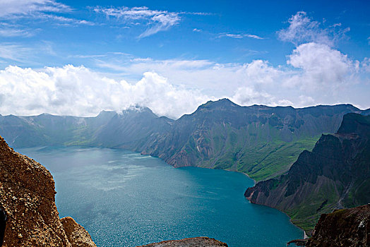 长白山天池火山口自然景观