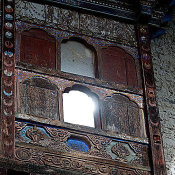 窗户,宫殿,布姆唐,地区,不丹