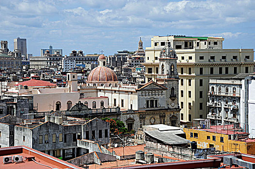 屋顶,历史,地区,哈瓦那,哈瓦那老城,老哈瓦那,古巴,大安的列斯群岛,加勒比海,中美洲,北美
