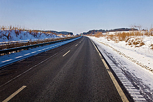 公路,交通,冰雪,场景,吉林