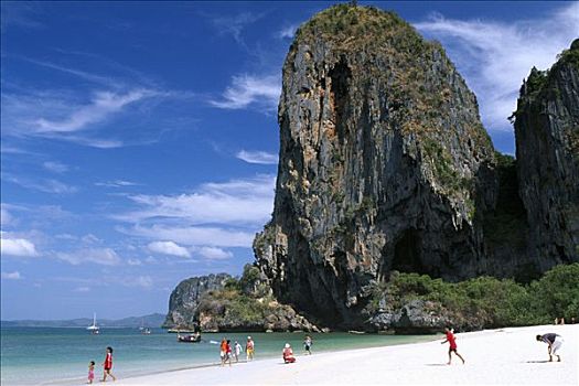 游客,海滩,甲米,泰国,东南亚