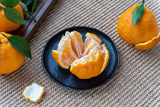 室内拍摄的柑橘