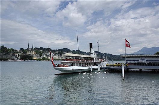 汽船,琉森湖,瑞士