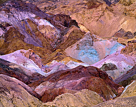 美国,加利福尼亚,死亡谷国家公园,层次,彩色,石头,氧化,多样,矿物质,大幅,尺寸