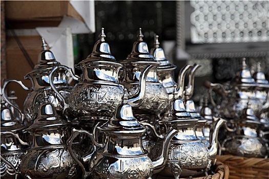 传统,摩洛哥,茶壶,出售,麦地那,拉巴特