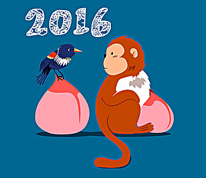 2016可爱猴子猴年猿孙悟空西游记插画