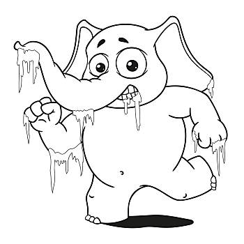 大象,冰冻,冰,大,收集,隔绝,矢量,卡通,可爱