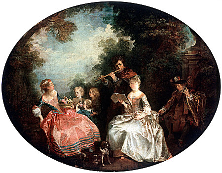 音乐会,公园,18世纪,艺术家,尼古拉斯