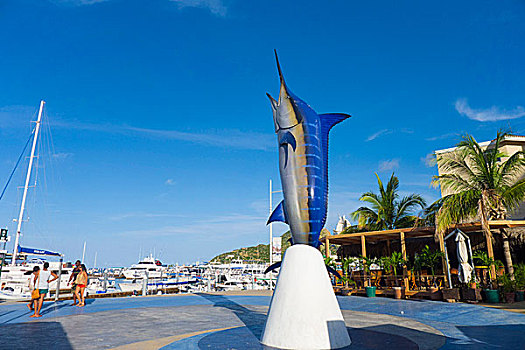 枪鱼,雕塑,码头,卡波圣卢卡斯,墨西哥