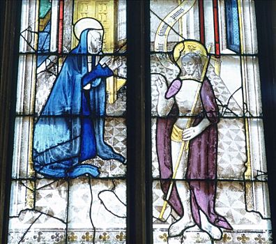 耶稣,母亲,窗户,圣玛丽教堂,格洛斯特郡