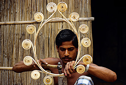 技工,设计师,竹子,棍,孟加拉