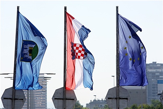 萨格勒布,欧盟,旗帜