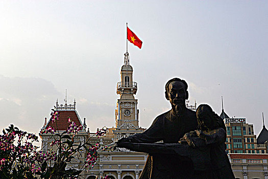 纪念,雕塑,胡志明,胡志明市,越南