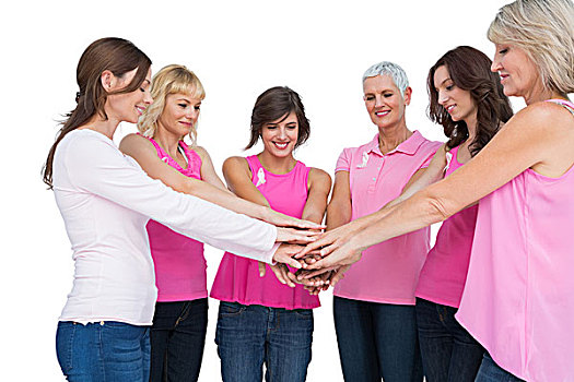 愉悦,女人,姿势,圆,穿,粉色,乳腺癌