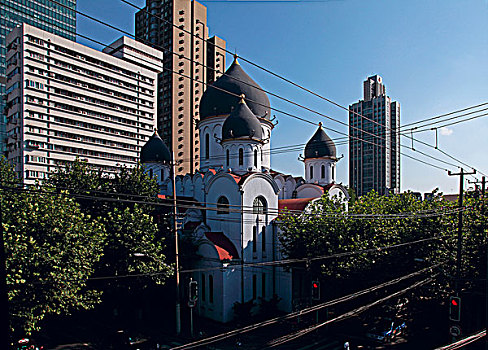 上海新乐路古俄罗斯风格的东正教堂