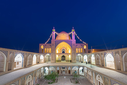 清真寺,夜晚,伊朗,亚洲