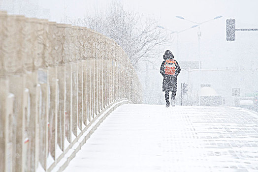 下雪,大雪,路滑,危险,困难,环卫工人,扫雪,劳动