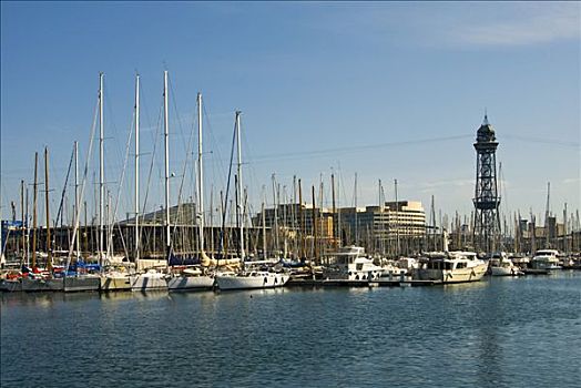 游艇,贝尔港,港口,巴塞罗那,西班牙,欧洲