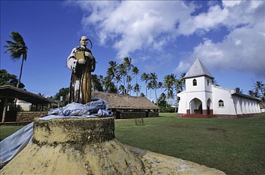 新加勒多尼亚,教堂,雕塑,前景