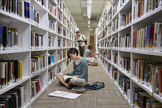年轻,学生,图书馆