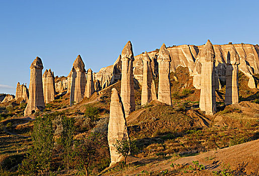 仙人烟囱岩,石灰华,喜爱,山谷,国家公园,卡帕多西亚,省,中安那托利亚,区域,土耳其,亚洲